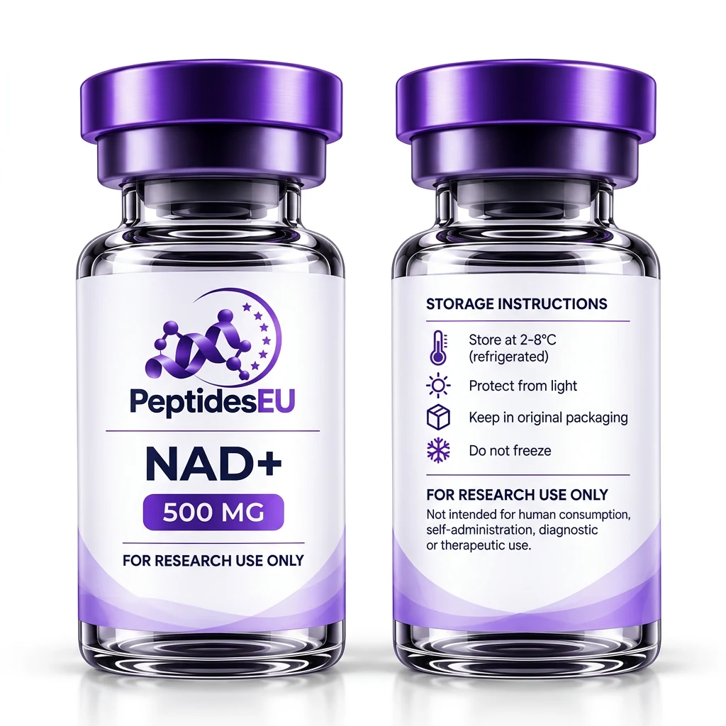 Twee vials PeptidesEU NAD+ 500 MG voor laboratoriumonderzoek